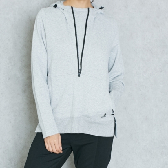 adidas Tops - Adidas Half Zip Hooded Sweatshirt, XL
